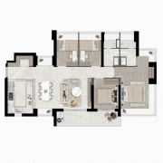 130㎡的4房2卫户型